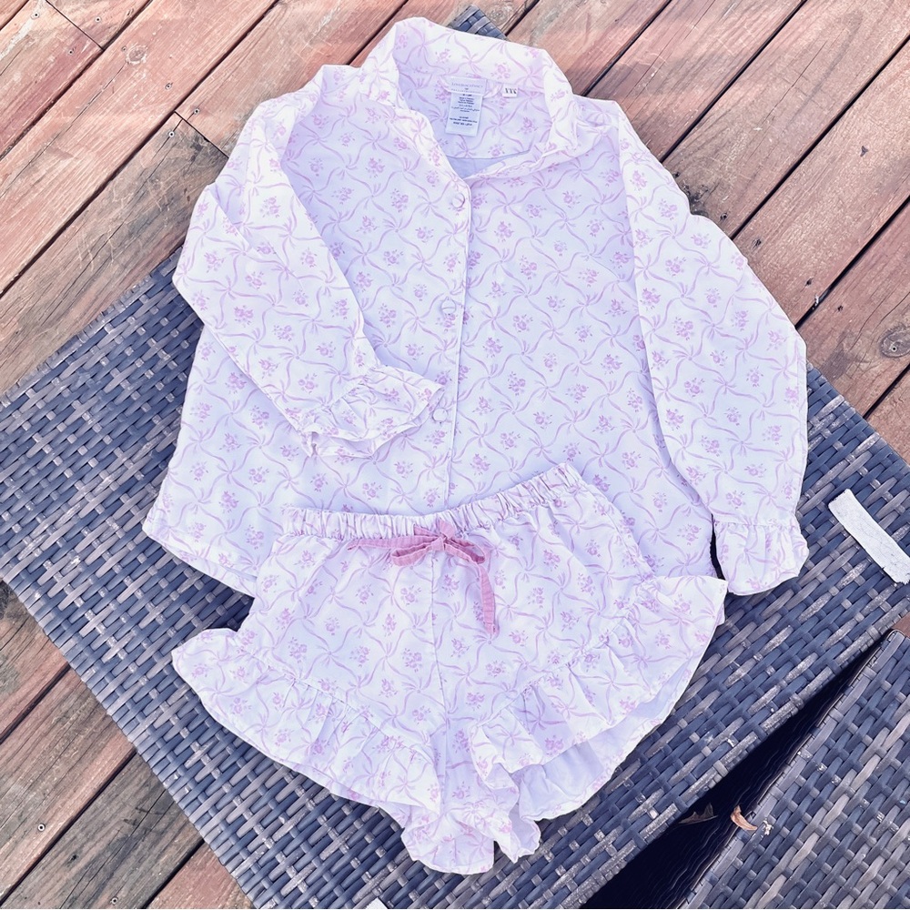 LoveShackFancy Floral Trellis Sateen Pajama Set